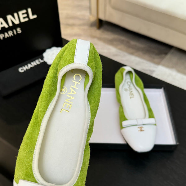 CC Ballerine in pelle di vacchetta verde 313472