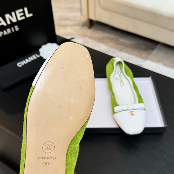 CC Ballerine in pelle di vacchetta verde 313472
