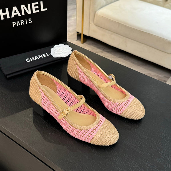 CC 25P Mary Jane 50mm Beige Rosa Rafia 373788