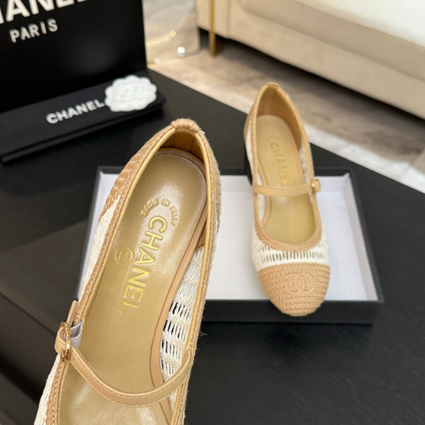 CC 25P Mary Jane 50mm Beige Bianco Rafia 373790