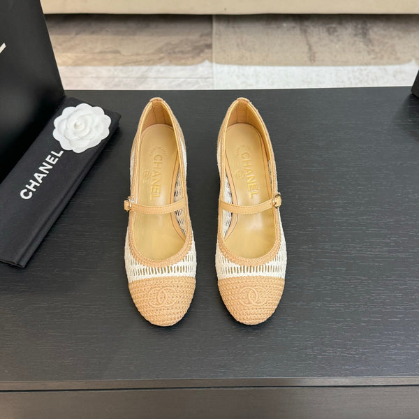 CC 25P Mary Jane 50mm Beige Bianco Rafia 373790