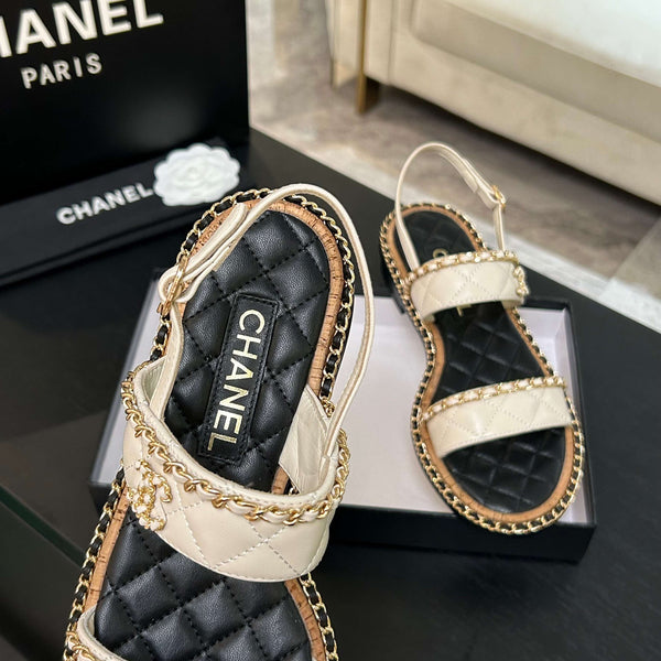 CC 25K sandal 10mm leather chain calfskin