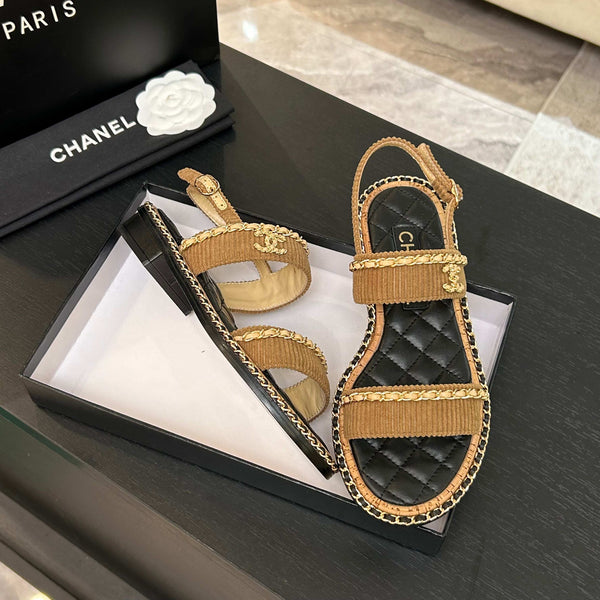 CC 25K sandal 10mm leather chain calfskin