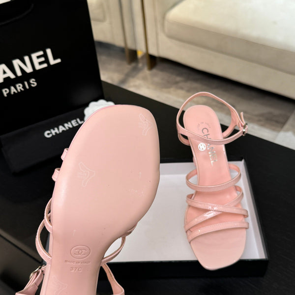 CC Croisière 25/26 Sandales 95mm Cuir Verni Rose