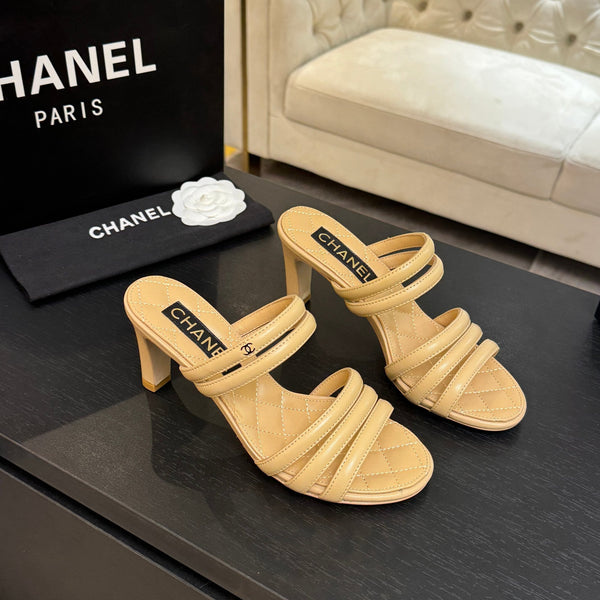 Sandales CC 26C à double bride en peau de mouton beige