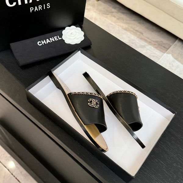 CC 26C Double C Chaîne Croisée Noir Beige Peau d'agneau
