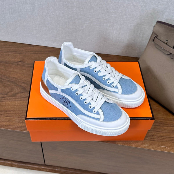 HM Get Sneaker Sky Blue White Suede Cowhide 543790