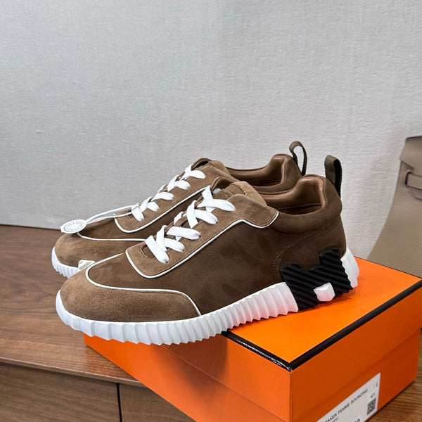 HM 26S Bouncing Sneaker In Brown mix White Suede 543812