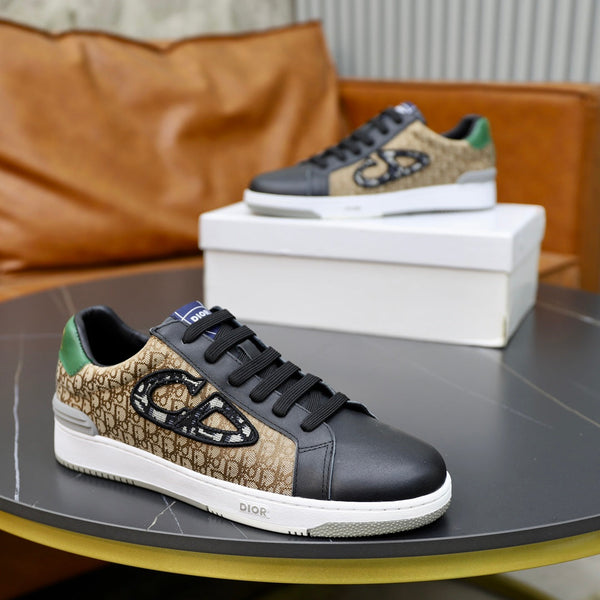 CD LOW TOP BASIC SNEAKER NERA IN VITELLO E JACQUARD