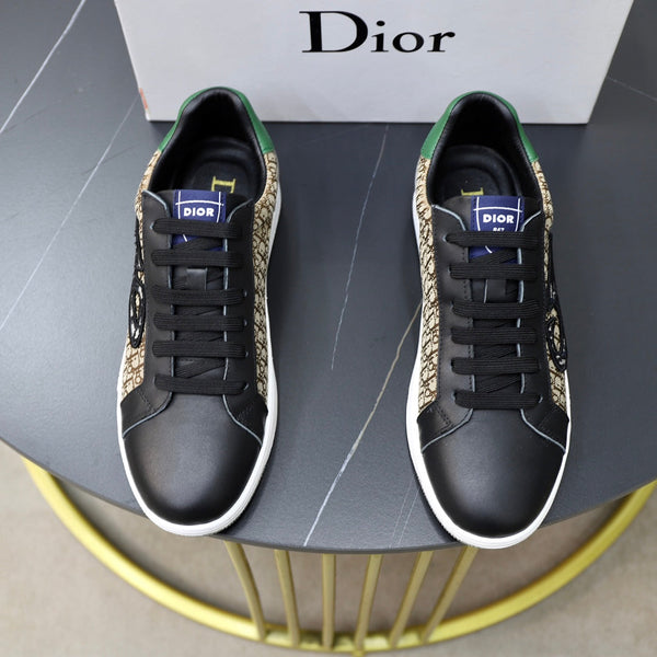 CD LOW TOP BASIC SNEAKER NERA IN VITELLO E JACQUARD
