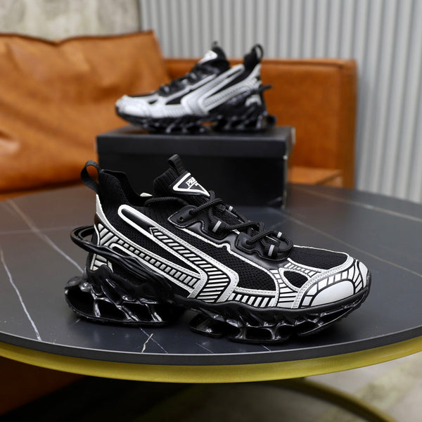 PRA RUNNING SHOES BLADE IN BLACK MIX WHITE BREATHABLE MESH