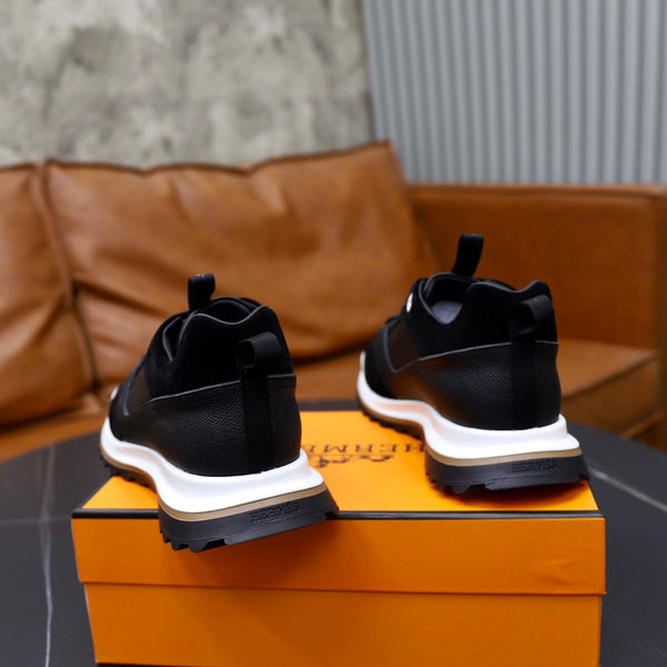 Sneaker da uomo HM Leader in pelle scamosciata nera di vitello 747919
