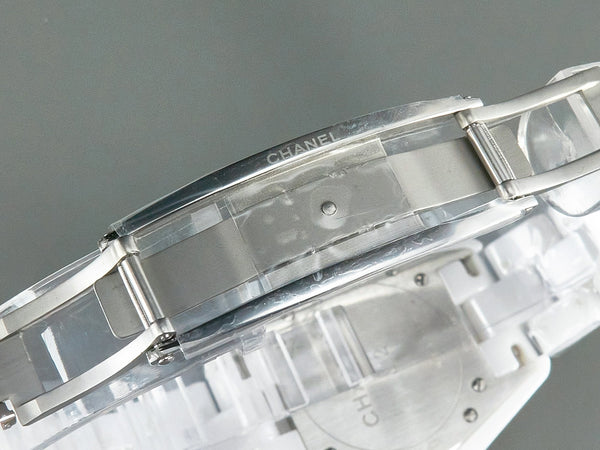 J12 Date Quartz Ceramica Bianca Numeri di Diamanti Quadrante Bianco 