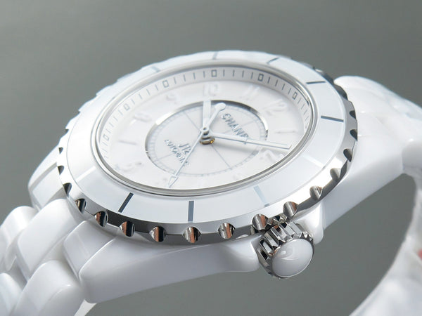 J12 Automatico Ceramica Bianca Numeri Bianchi Quadrante Bianco 