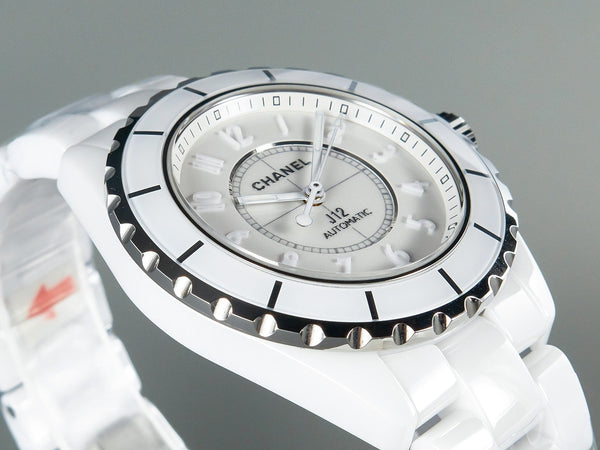 J12 Automatico Ceramica Bianca Numeri Bianchi Quadrante Bianco 