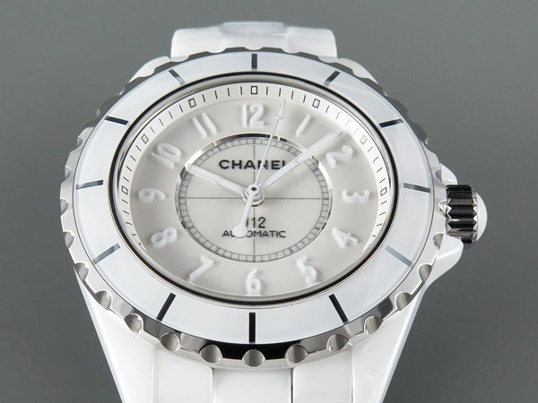 J12 Automatico Ceramica Bianca Numeri Bianchi Quadrante Bianco 