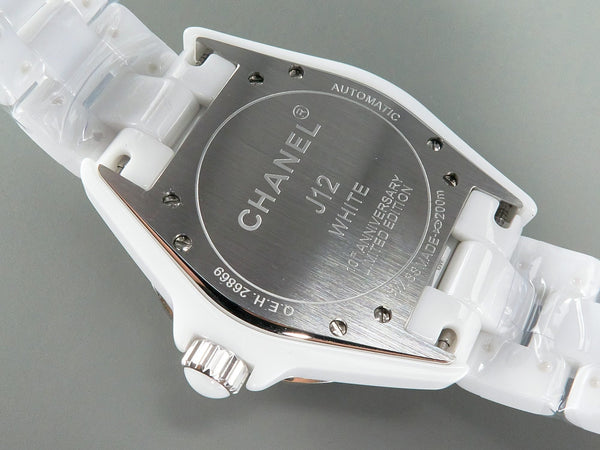J12 Automatico Ceramica Bianca Numeri Bianchi Quadrante Bianco 