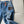 LV Flower Leather Label Straight Jeans Blue Cotton