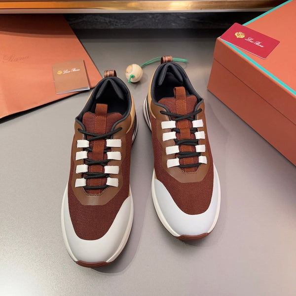LP BRUNELLO SNEAKERS MARRONE E GRIGIO CHIARO MESH TRASPIRANTE