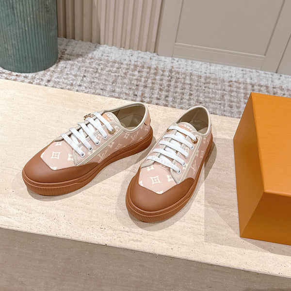 LV Lagoon Sports Shoes Beige Canvas 532989
