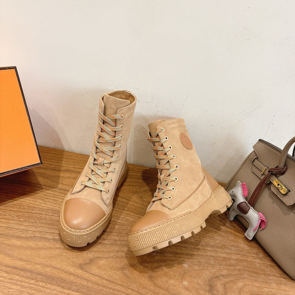 HM 26S Fresh Ankle Boots 4cm Beige Suede 110600