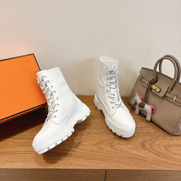 HM 26S Fresh Ankle Boots 4cm White Leather 110603