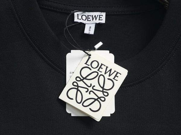 Loewe Men Logo Loose-Fit T-Shirt Black Cotton