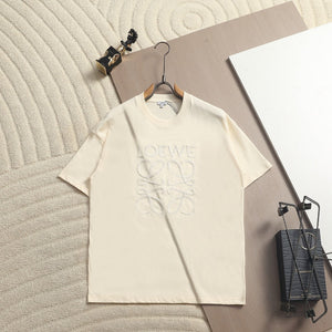 Loewe Men Logo Loose-Fit T-Shirt Cream Cotton
