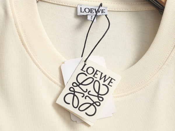 T-Shirt ample en coton crème à logo Loewe pour homme