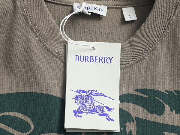 T-shirt surdimensionné Burberry homme Knight en coton vert-gris
