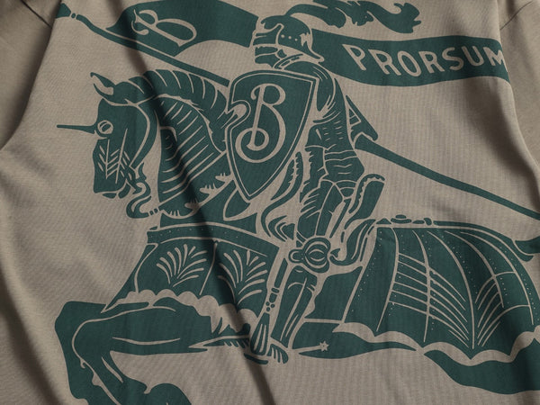 T-shirt surdimensionné Burberry homme Knight en coton vert-gris