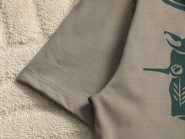 T-shirt surdimensionné Burberry homme Knight en coton vert-gris