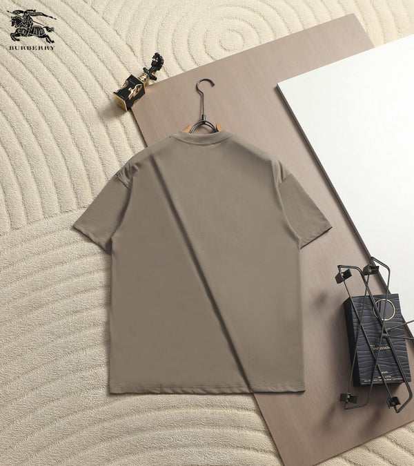 T-shirt surdimensionné Burberry homme Knight en coton vert-gris