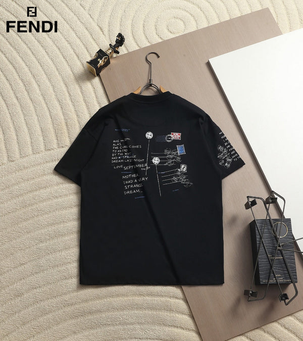 Fendi Men Oversized T-Shirt Black Cotton