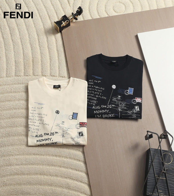 Fendi Men Oversized T-Shirt Black Cotton