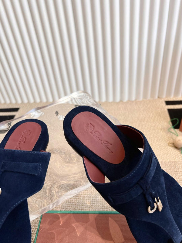 LP 25C Thong Slide Sandal Navy Blue Suede 208114