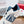 VL7N LOW-TOP WHITE CALFSKIN AND AEGEAN BLUE FABRIC SNEAKER WITH BANDS