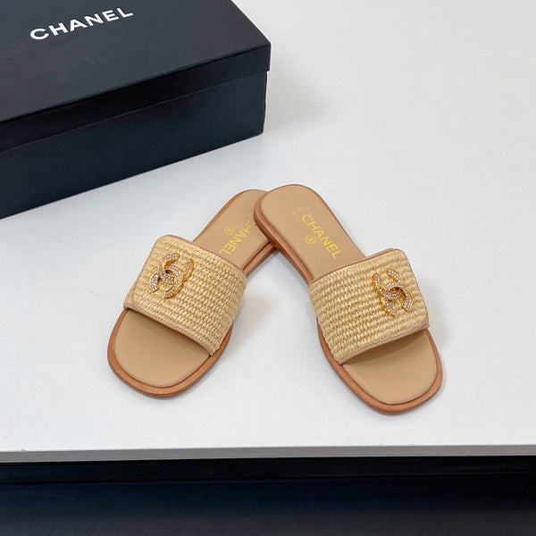 Ciabatte CC in fibra di palma beige scuro 149727