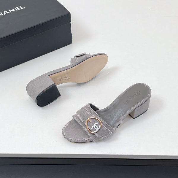 Sandali CC Mule in tessuto di tela grigio 149438