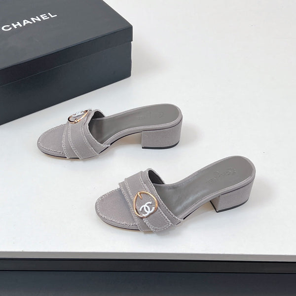 Sandali CC Mule in tessuto di tela grigio 149438