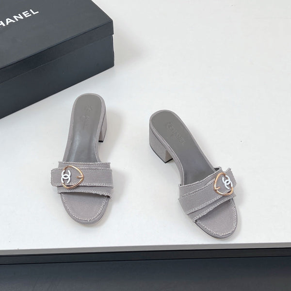 Sandali CC Mule in tessuto di tela grigio 149438