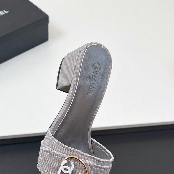 Sandali CC Mule in tessuto di tela grigio 149438