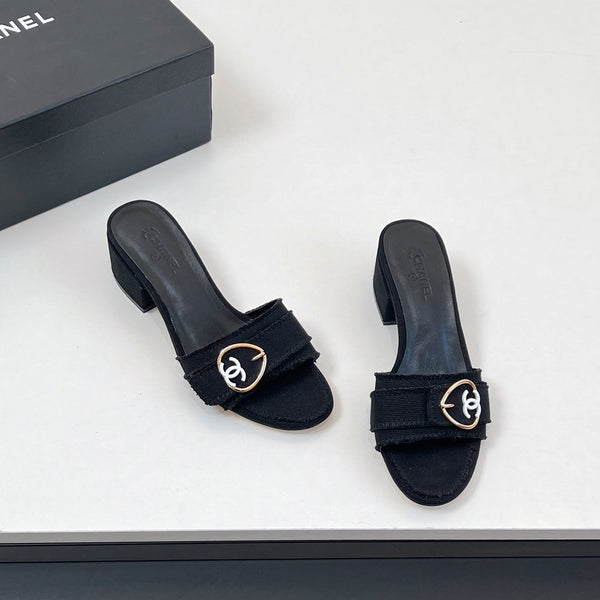 Sandali CC Mule in tessuto di tela nero 149439