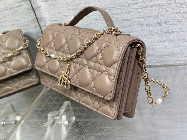 my cd mini 21 dark brown lambskin
