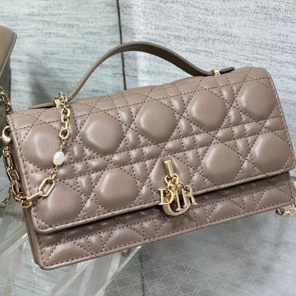 my cd mini 21 dark brown lambskin
