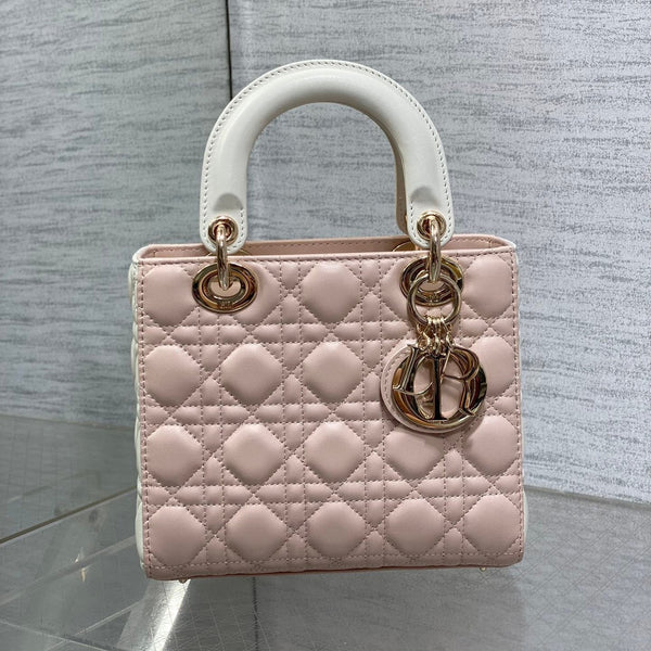 piccola signora 20 rosa bianco pelle di agnello