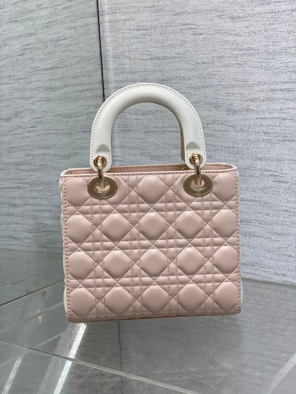 piccola signora 20 rosa bianco pelle di agnello
