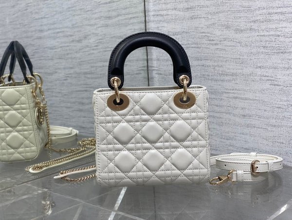 mini lady 17 bianco nero pelle di agnello