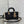 MINI BORSA DA DONNA 16 IN RASO NERO E PELLE DI VITELLO CON DISEGNO DI PERLINE