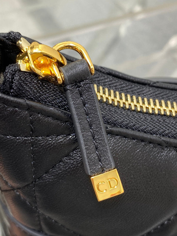 MISS CARO CIGALE MINI 24 BAG IN BLACK MACROCANNAGE LAMBSKIN